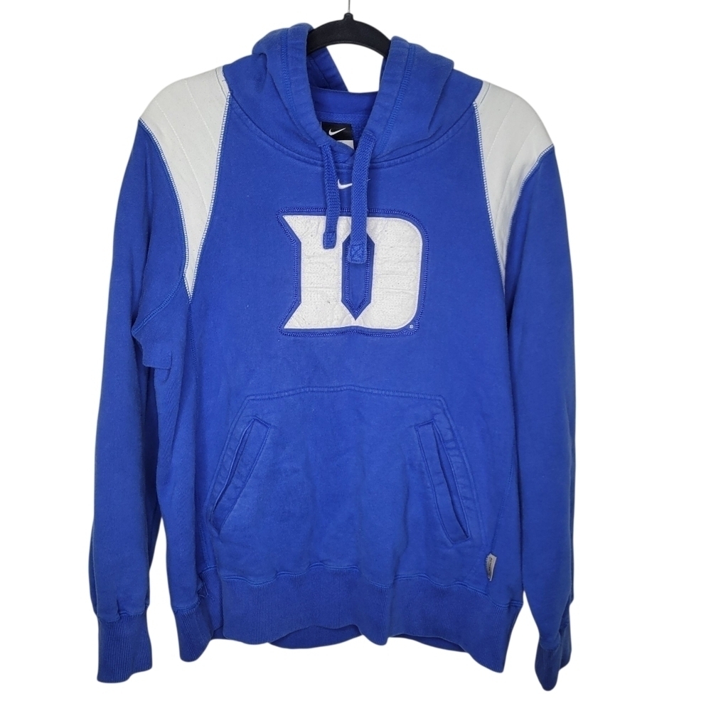 Vintage Nike Center Swoosh Duke University Blue Devils Hoodie in Blue White Sz S